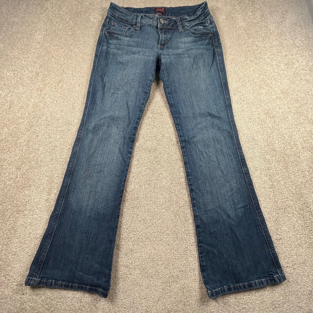 Underground Soul Wmns Sz 7 Bootcut Jeans Medium Wash Embroidered Pockets Stretch